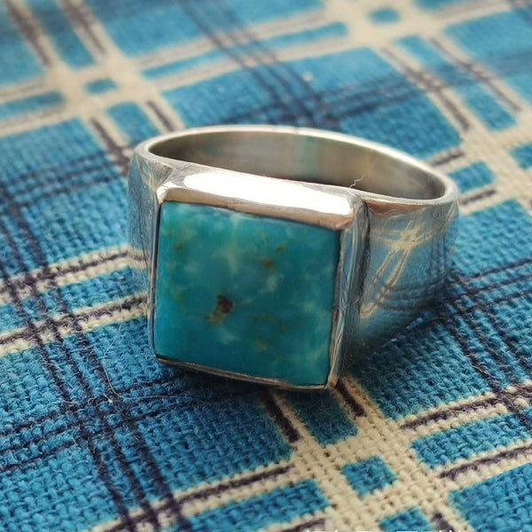 Natural Square Turquoise Ring