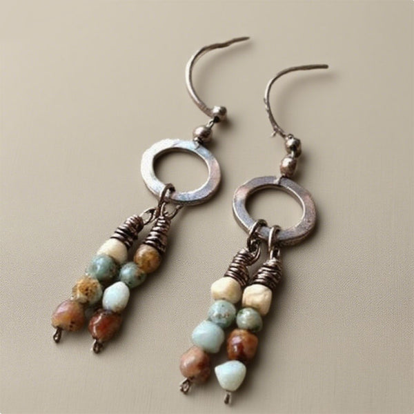 Boho Ceramic Bead Dangle Earrings