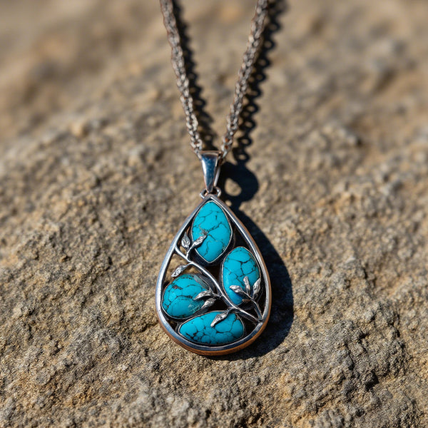 Teardrop Turquoise Pendant Necklace