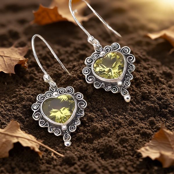 Vintage Floral Drop Earrings with Blue Gemstones – Sterling Silver Ocean-Inspired Victorian Jewelry（副本）