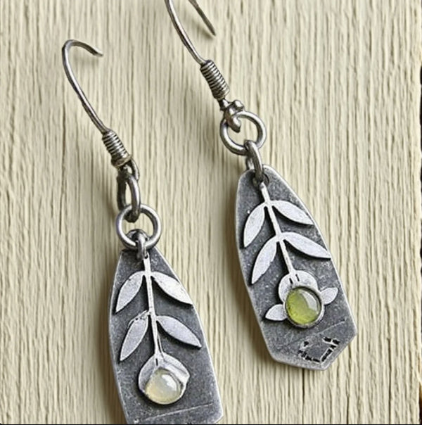 Handcrafted Botanical Plate Earrings