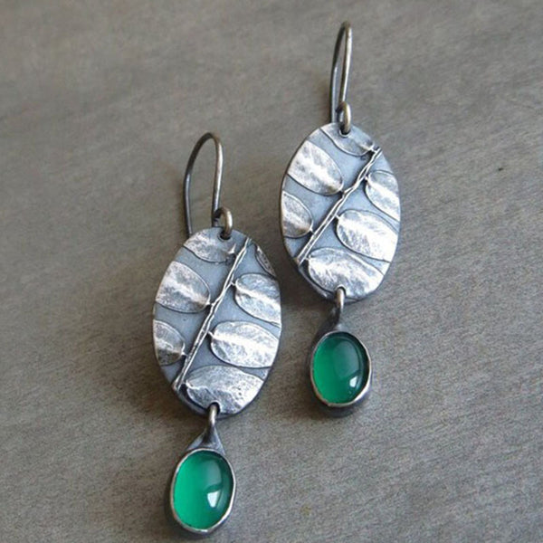 925 Silver Leaf Pendant Earrings for Women
