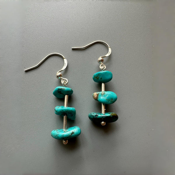 Handcrafted Irregular Turquoise Earrings for Women