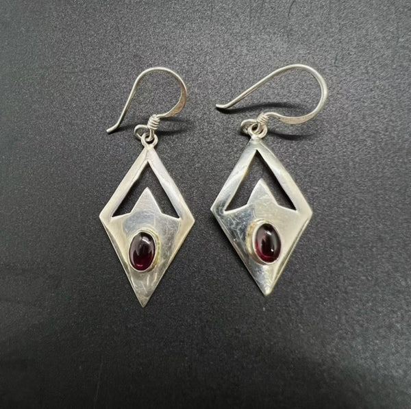 Sterling Silver Geometric Drop Earrings