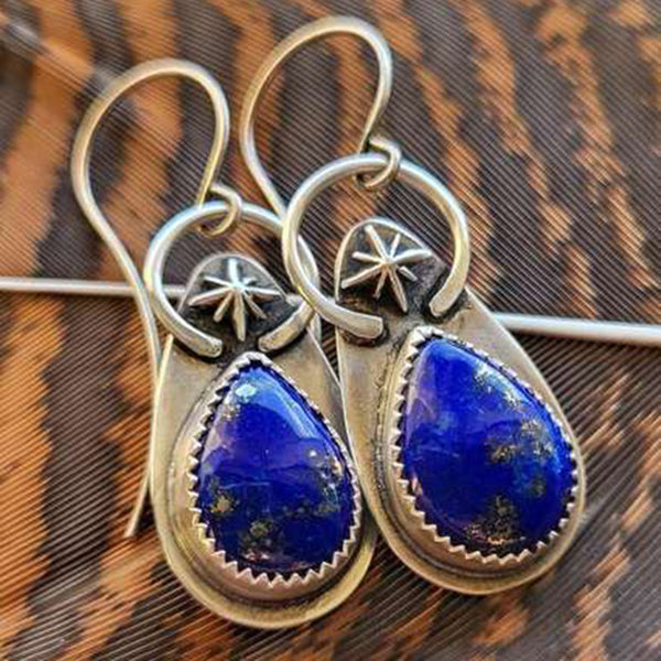 925 Silver Lapis Lazuli Teardrop Earrings for Women