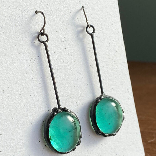 Simple Chalcedony Pendant Earrings for Women