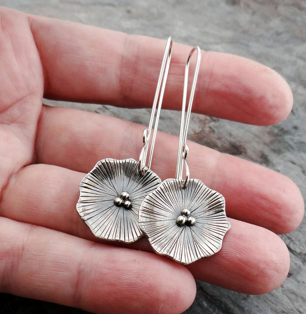 Handmade 925 silver flower earrings