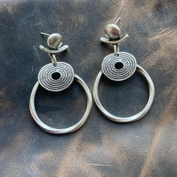 Bohemian 925 silver pendant earrings for women