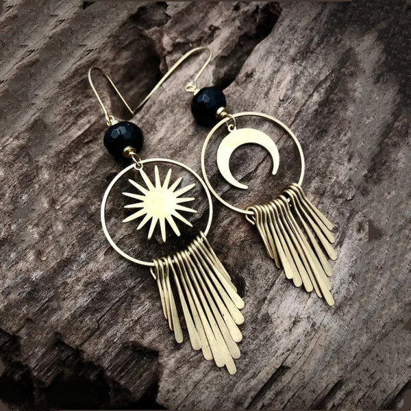 Moon Sun Bohemian Pendant Women's Earrings