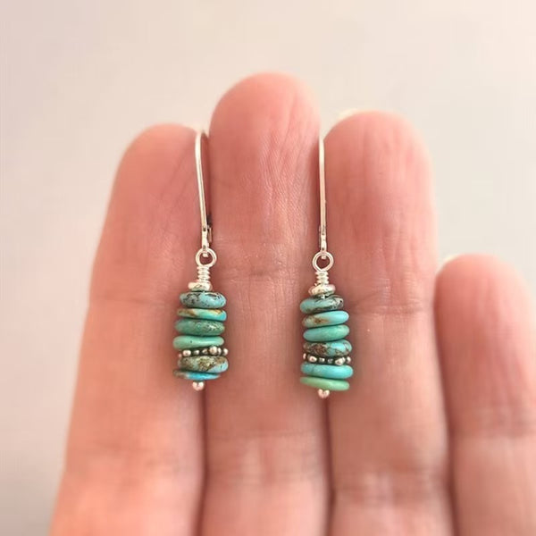 Turquoise Bead Drop Earrings