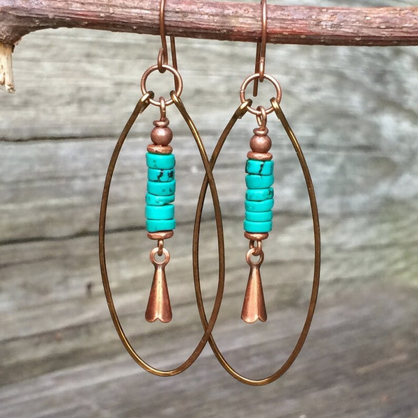 Bohemian Turquoise Beads Women's Earrings Gift