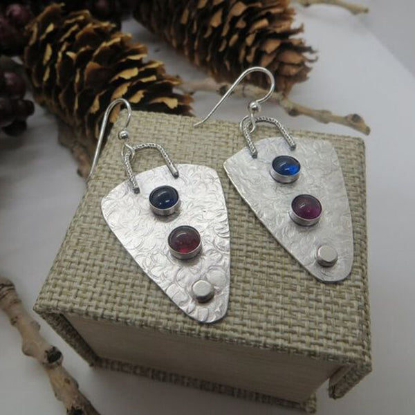 Bohemian Ruby and Sapphire Earrings for Women Gift