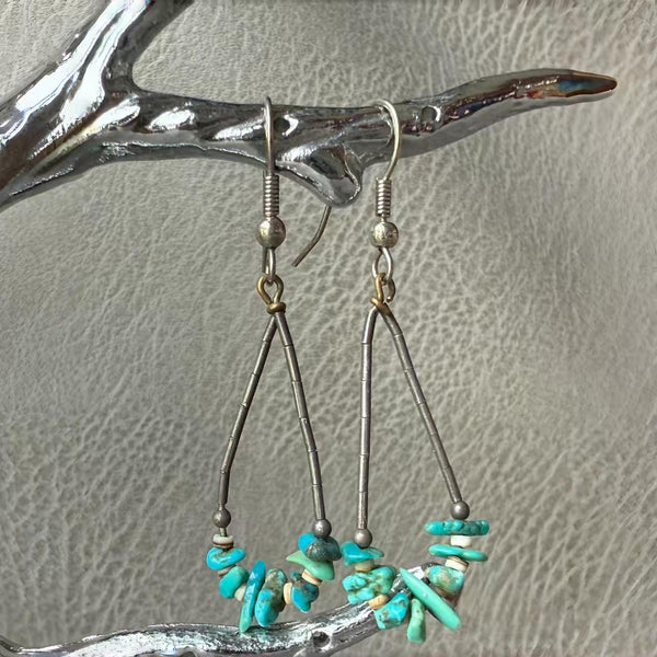 Natural Irregular Turquoise Drop Earrings