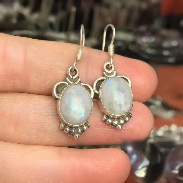 925 Silver Opal Earrings – Handmade Natural Gemstone Silver Opal Earrings for Women