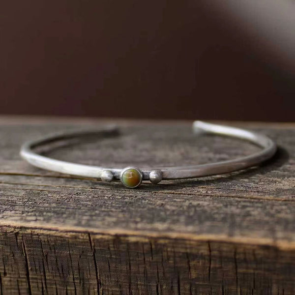 Handmade adjustable cuff women's bracelet with goldman turquoise, vintage style jewelry