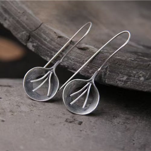Handmade 925 Sterling Silver Leaf - Inspired Earrings for Women
