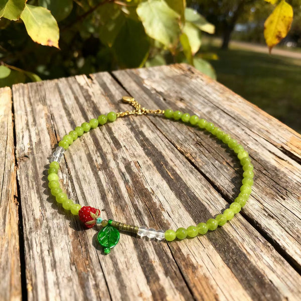 Handmade Bohemian Titanium Steel Necklace with Natural Stones and Artistic Charms
