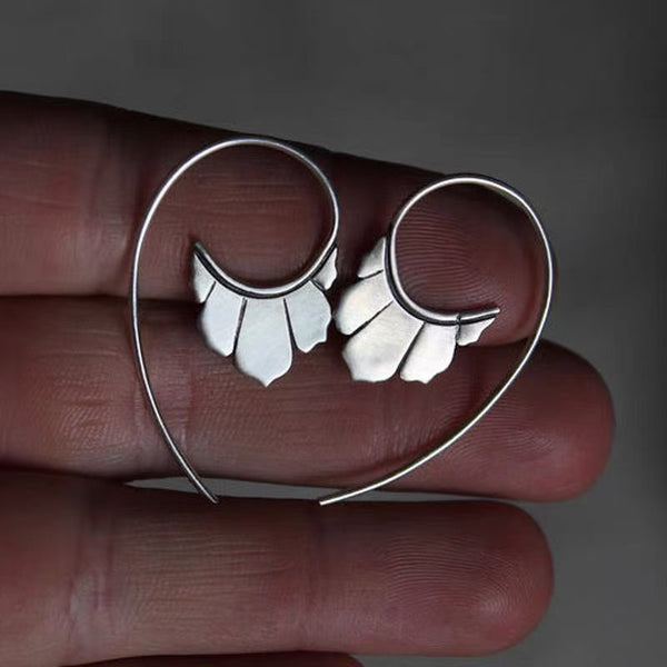 Handmade Bohemian 925 Silver Earrings with Petal - inspired Design