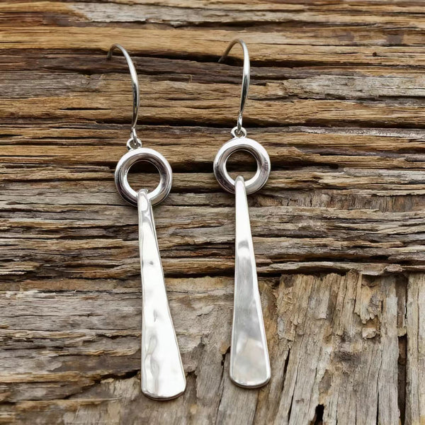 Bohemian silver wire earrings