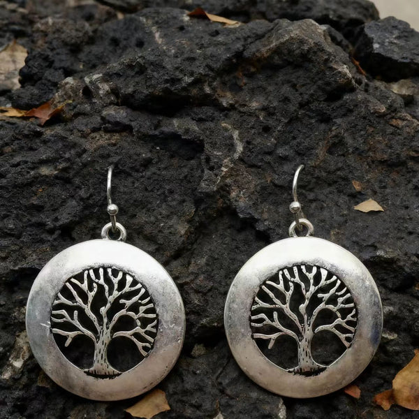 Bohemian silver wire earrings