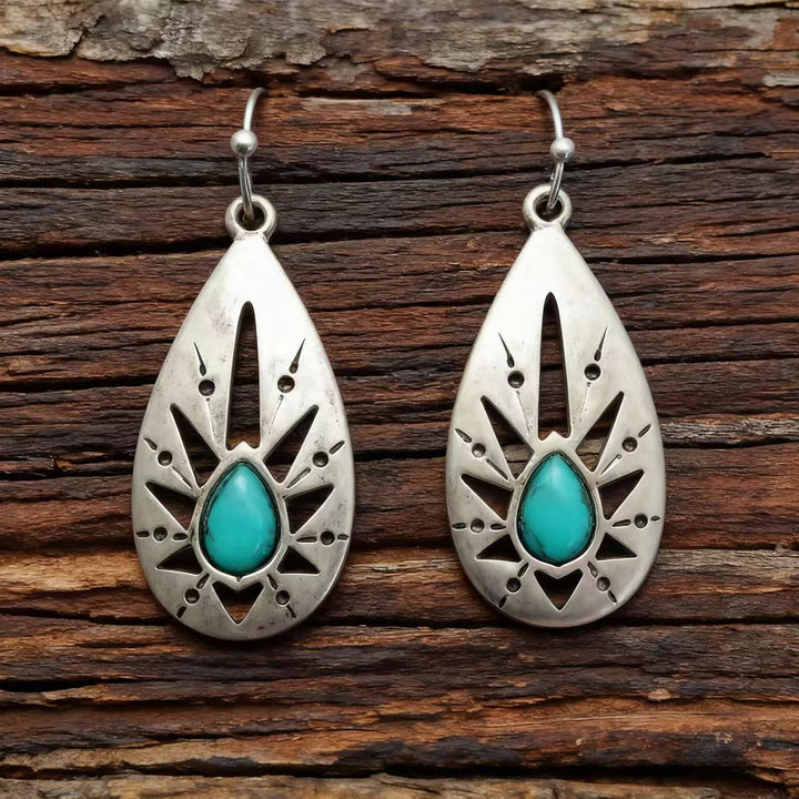 Bohemian silver wire earrings