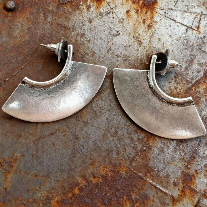 Bohemian silver wire earrings