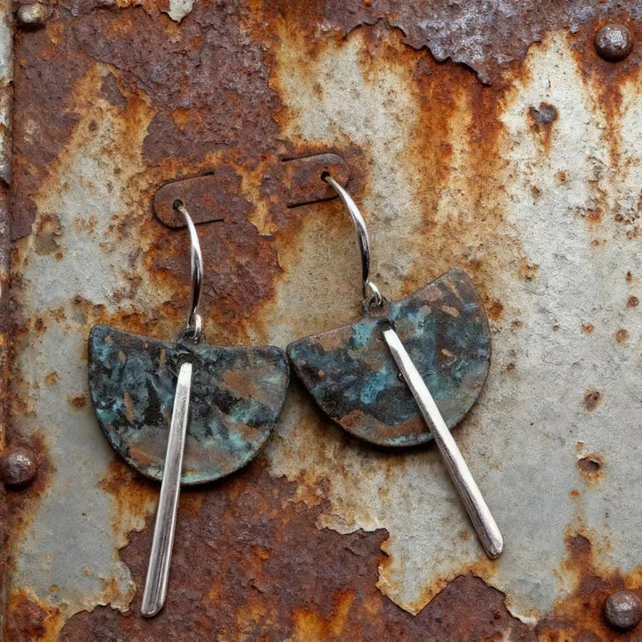 Bohemian silver wire earrings