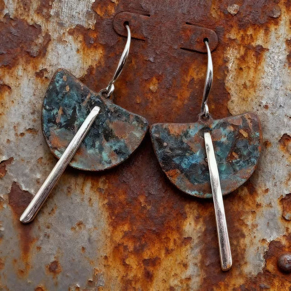 Handmade Vintage - Style Silver Drop Earrings