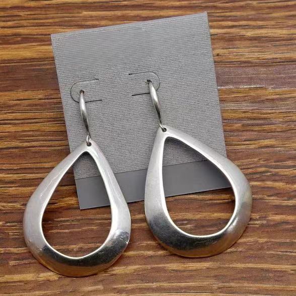 Handmade Bohemian Silver Teardrop Earrings