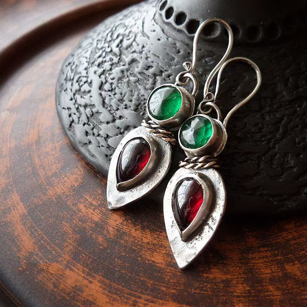 Bohemian silver wire earrings