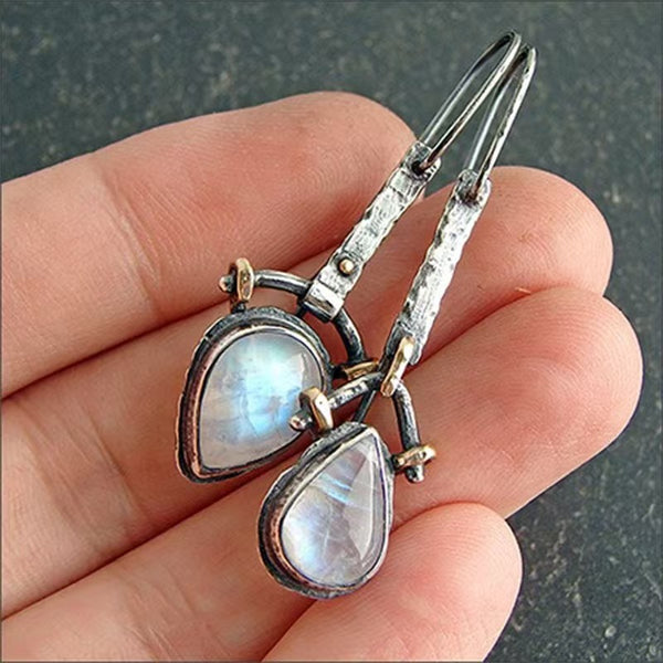 Handmade 925 Silver Moonstone Vintage Earrings