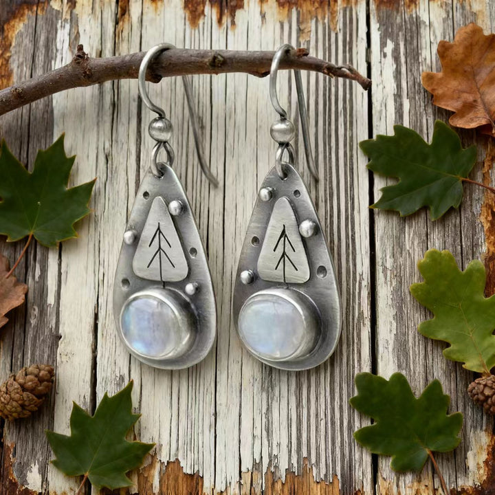 Bohemian silver wire earrings