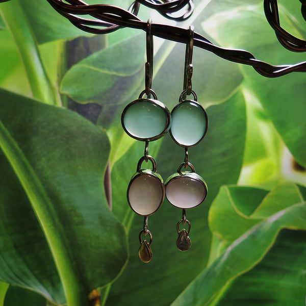Handmade Silver Earrings with Cat's - Eye Stone