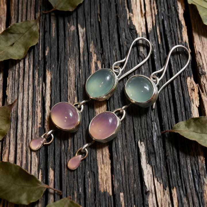 Bohemian silver wire earrings