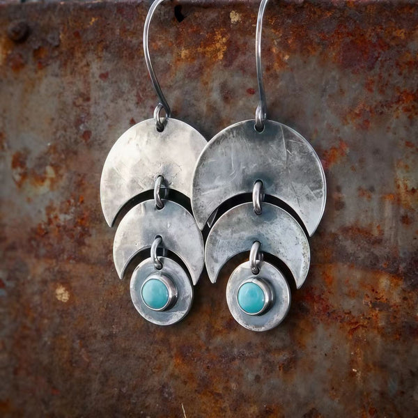 Bohemian silver wire earrings