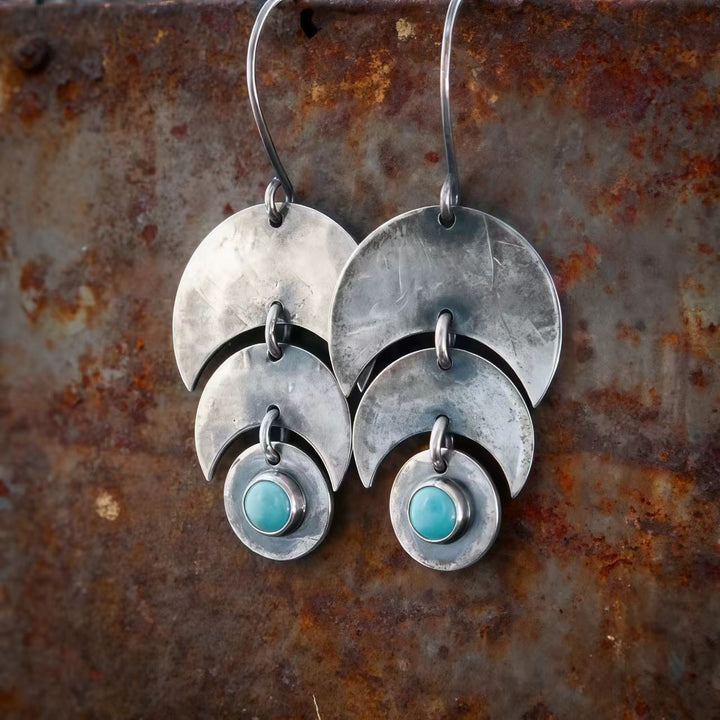 Bohemian silver wire earrings