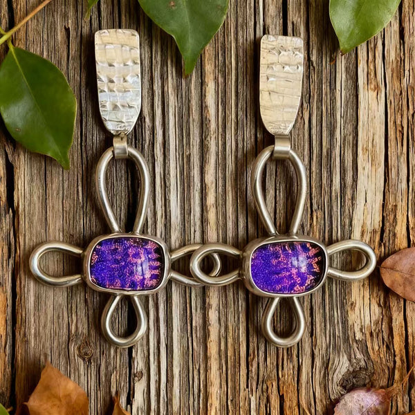 Bohemian silver wire earrings