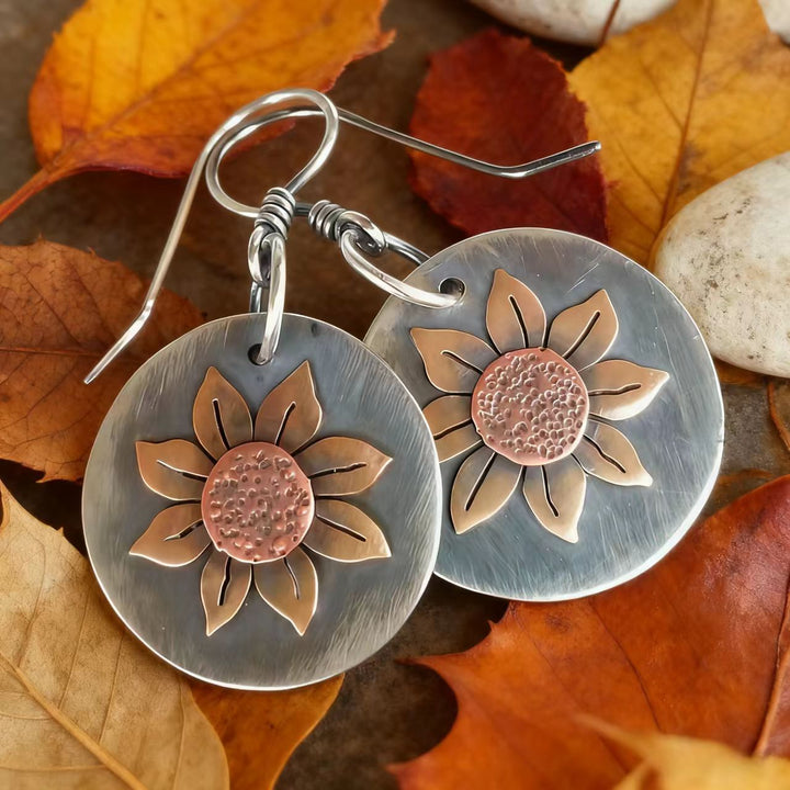 Handmade copper hoop earrings