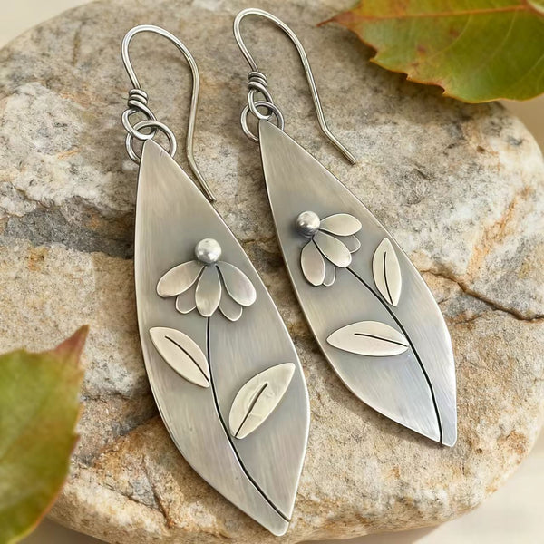 Bohemian silver wire earrings