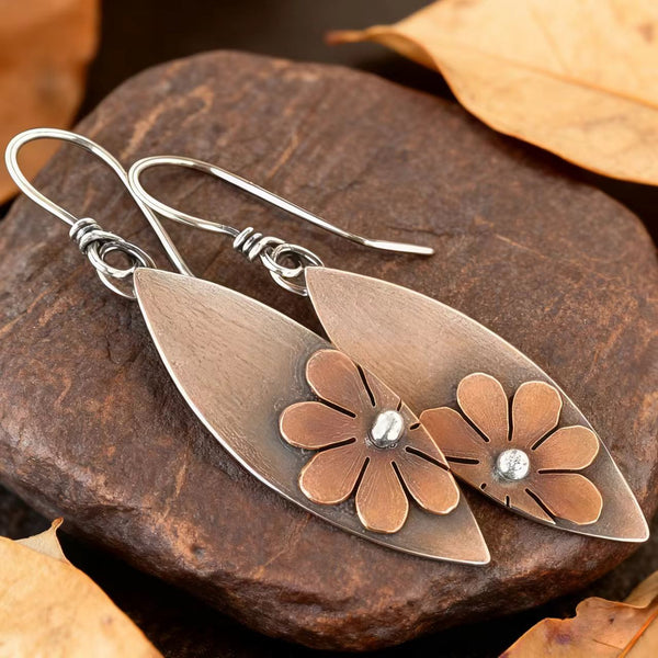 Handmade copper hoop earrings