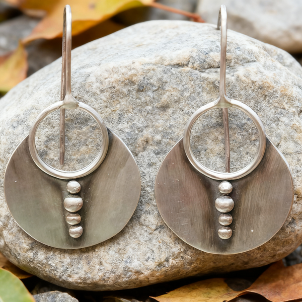 Bohemian silver wire earrings