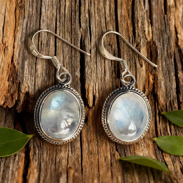 Handmade 925 Silver Moonstone Earrings