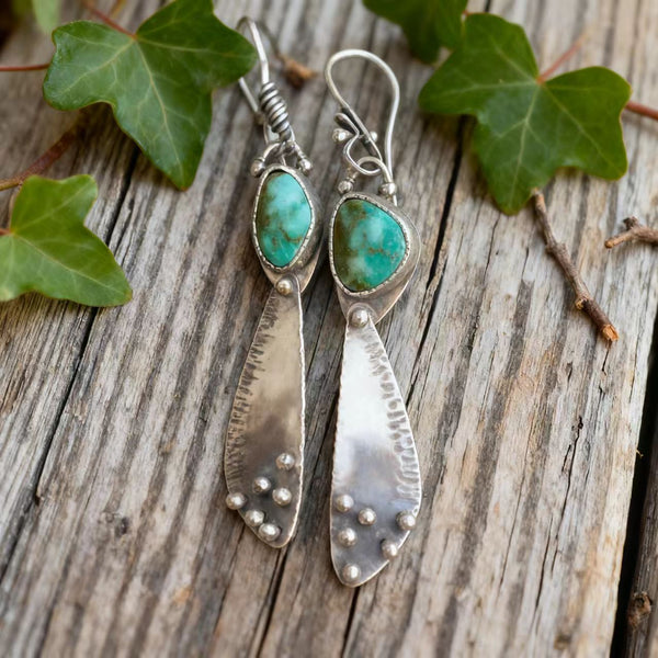 Bohemian silver wire earrings