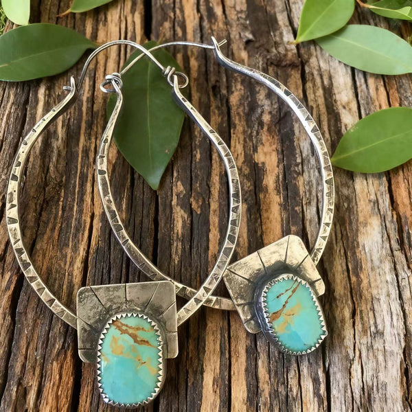 Bohemian silver wire earrings