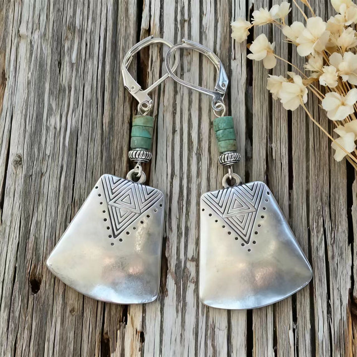 Bohemian silver wire earrings
