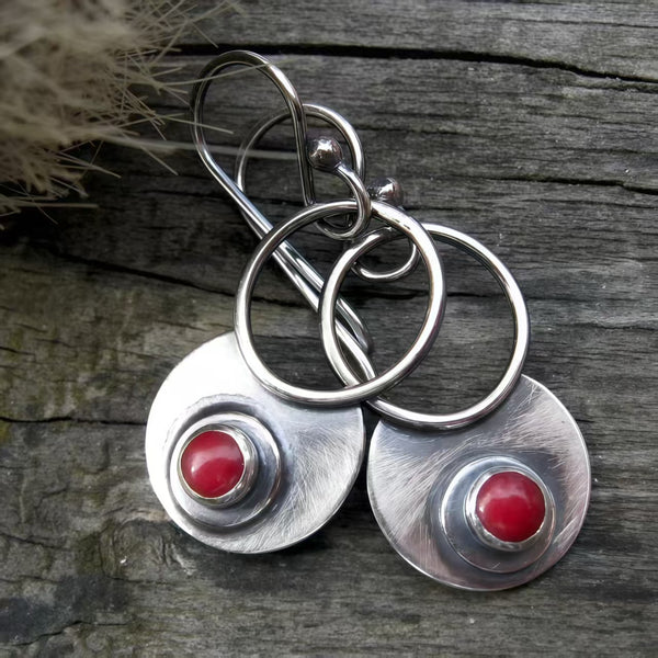 Bohemian silver wire earrings