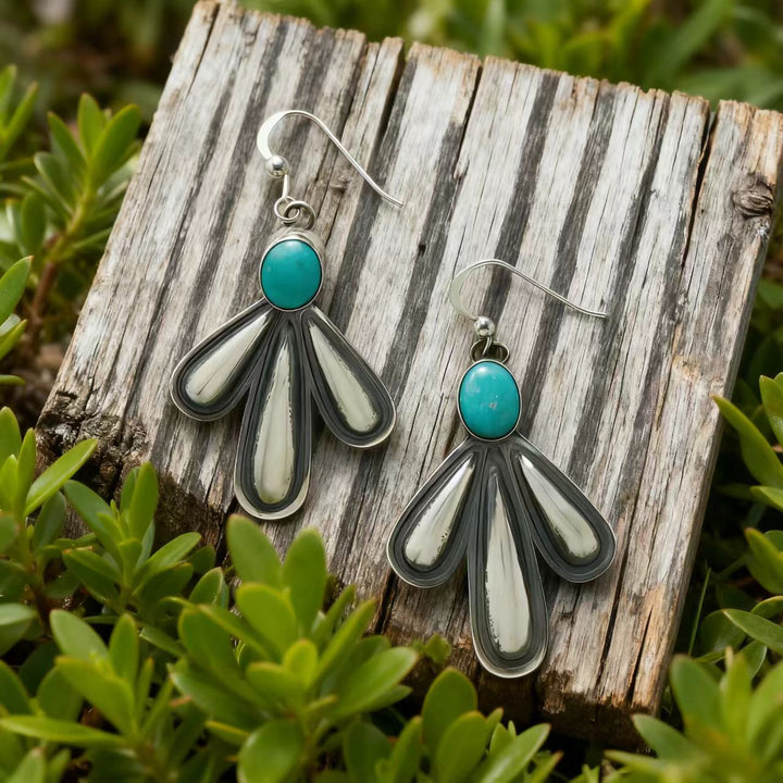 Bohemian silver wire earrings