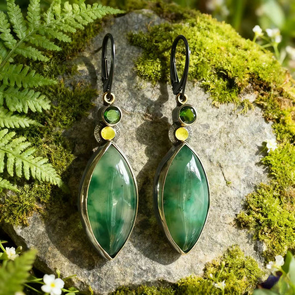 Bohemian silver wire earrings