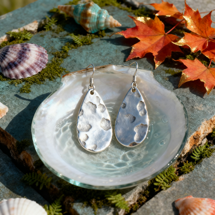 Bohemian silver wire earrings