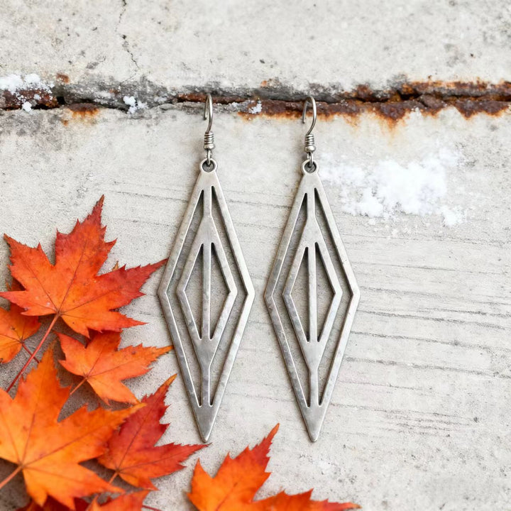 Bohemian silver wire earrings